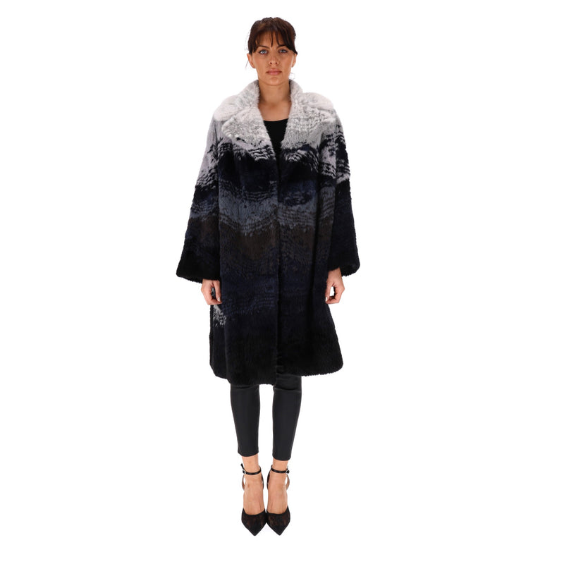 Christian Dior Patterned Mink Fur Coat. Size 36FR