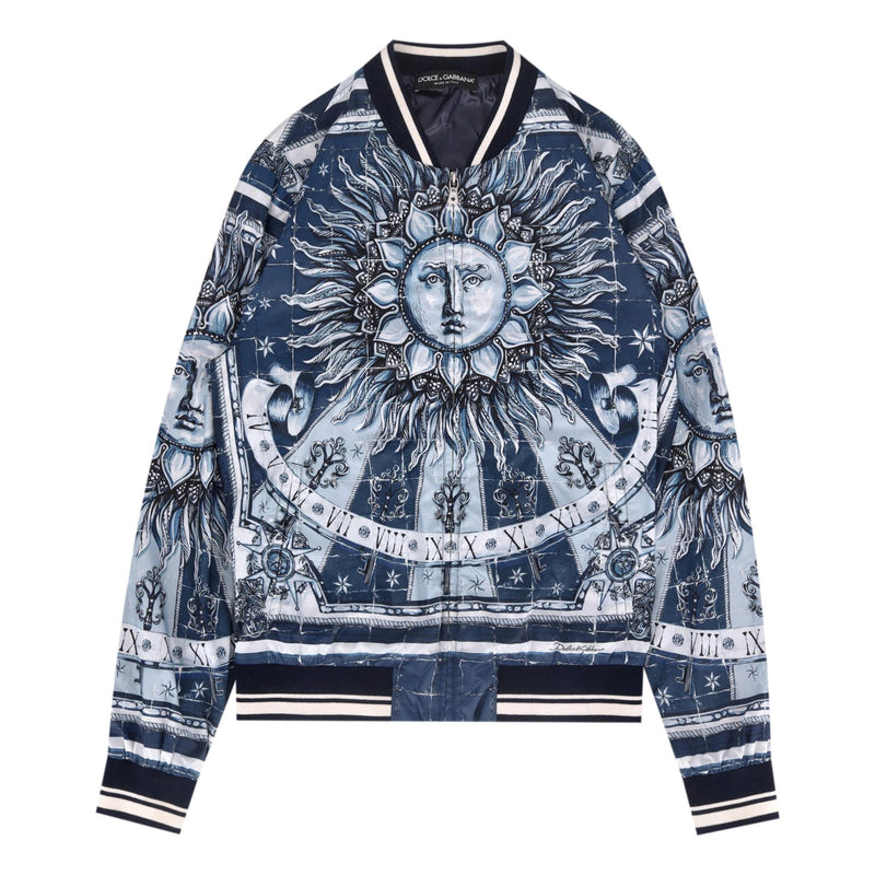 Dolce & Gabbana Roman Sun Zodiac Print Bomber Jacket. Size 44IT