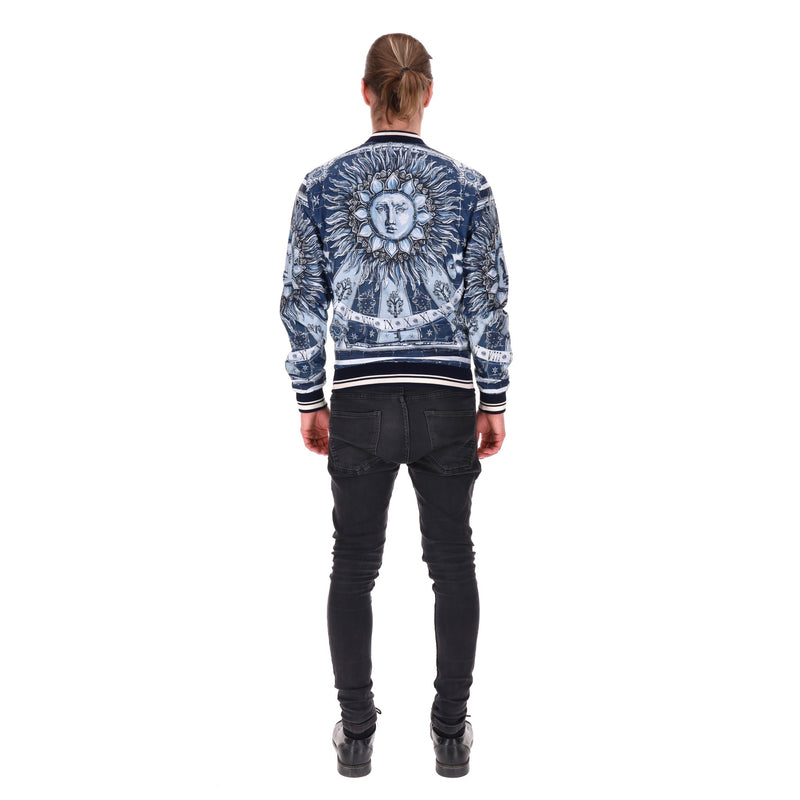 Dolce & Gabbana Roman Sun Zodiac Print Bomber Jacket. Size 44IT