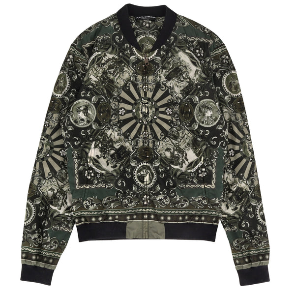 Dolce & Gabbana Teatro Dei Pupi Print Bomber Jacket. Size 46IT