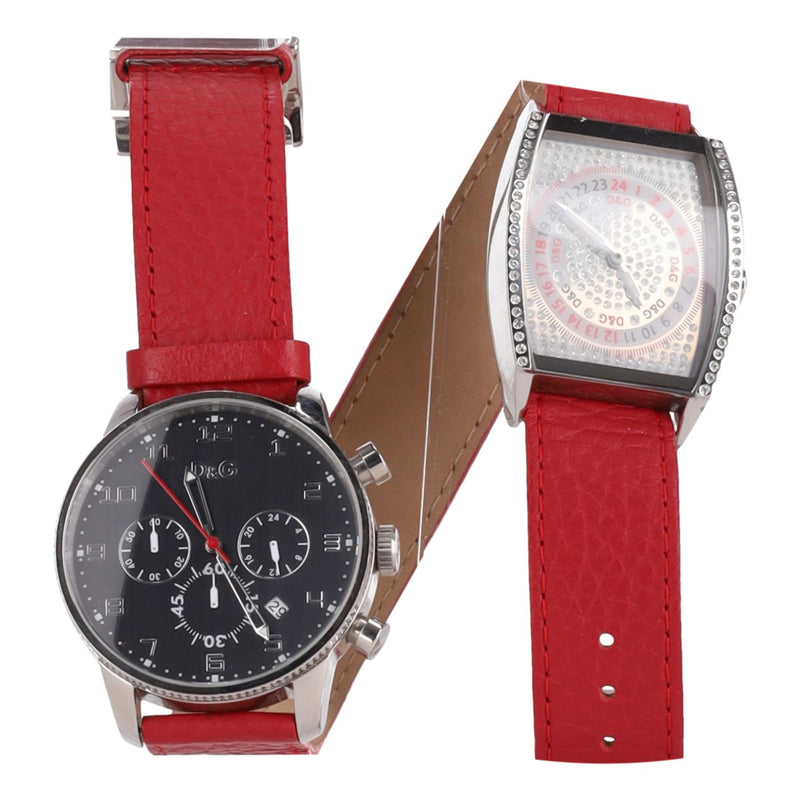 Dolce & Gabbana - D&G Time Two-Dial Crystal Embellished Leather Watch