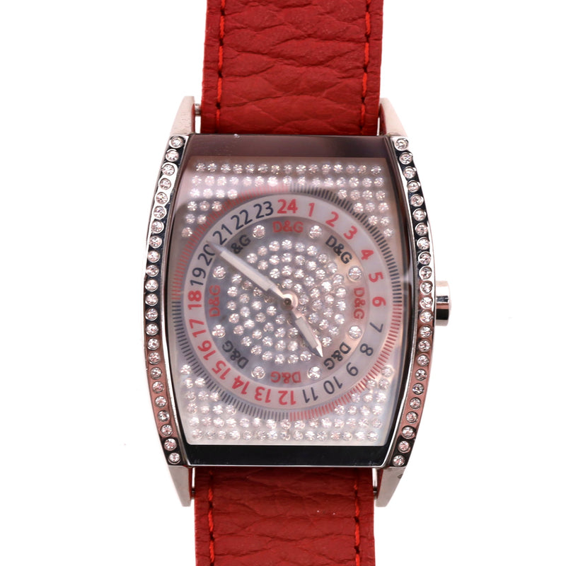 Dolce & Gabbana - D&G Time Two-Dial Crystal Embellished Leather Watch