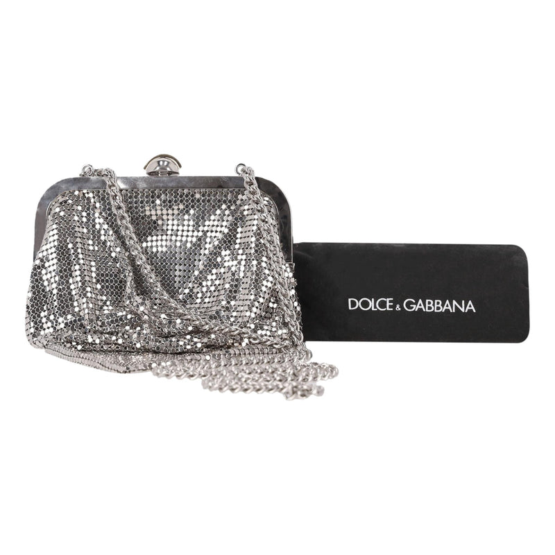 Dolce & Gabbana Drape Detail Metal Mesh Evening Bag