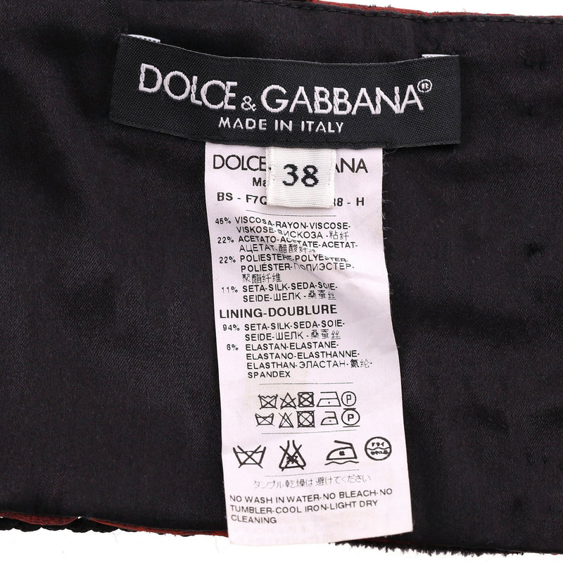 Dolce & Gabbana Floral Jacquard Embroidered Bralette Top & Skirt Set. Size 38IT