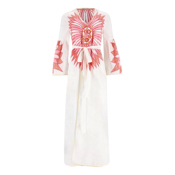 Emilio Pucci Belted Embroidered Maxi Dress. Size 38IT