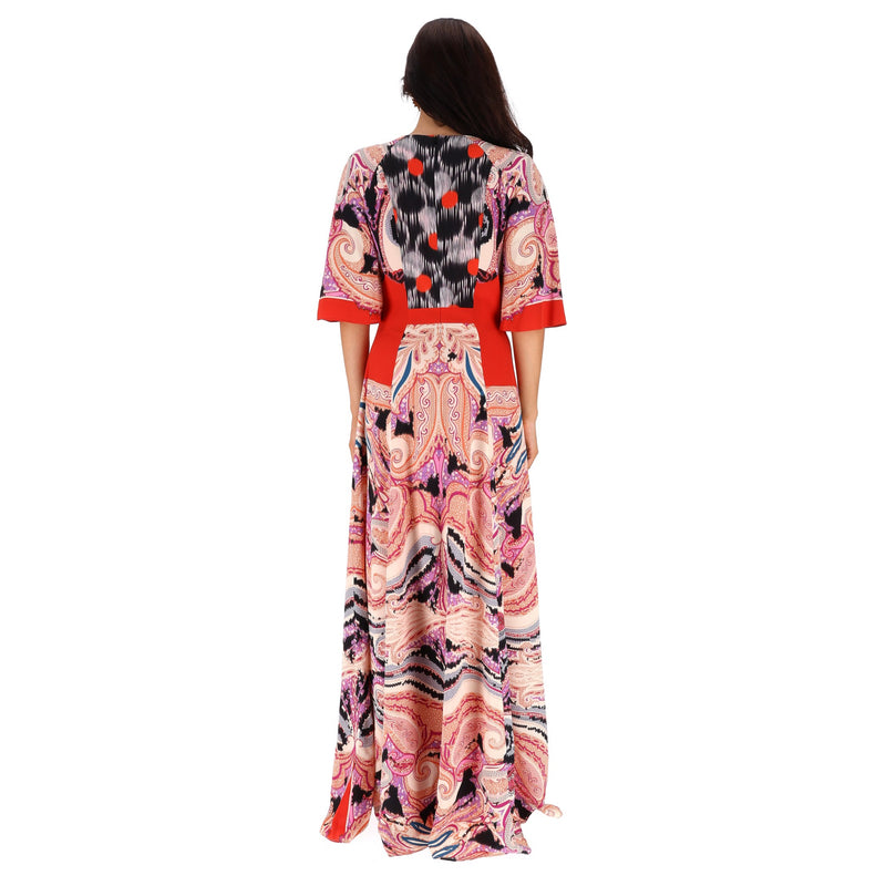 Etro Paisley Print Silk Maxi Dress. Size 42IT