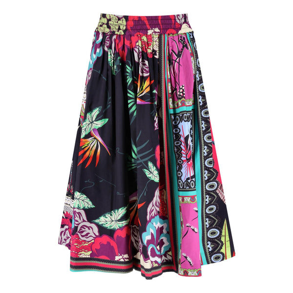 Etro Topical Floral Print Cotton Skirt. Size 38IT