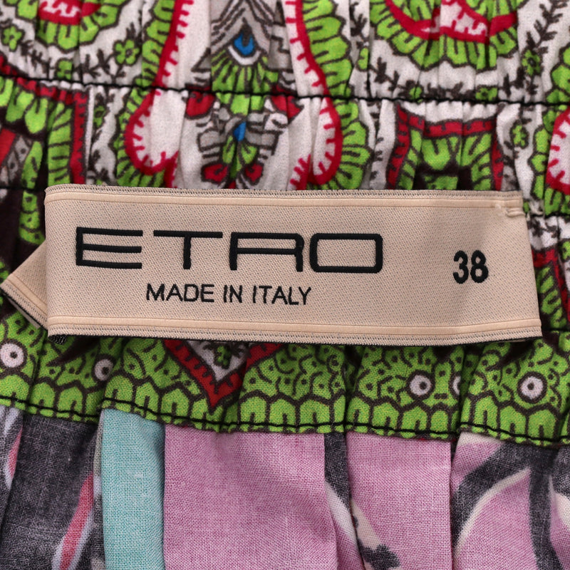 Etro Topical Floral Print Cotton Skirt. Size 38IT