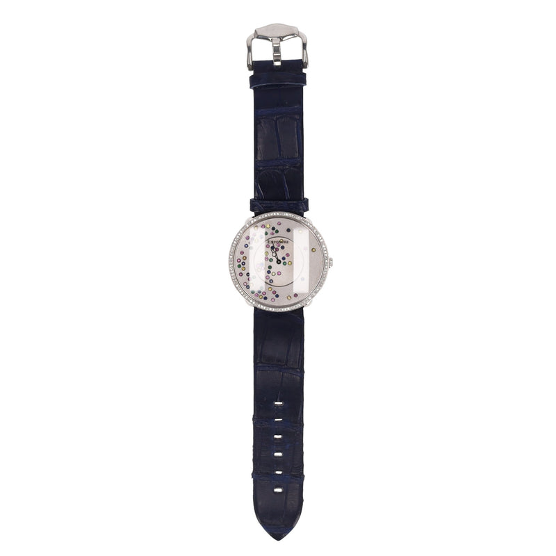 Exposure Swiss Diamond & Jewel Watch With Alligator Skin Strap