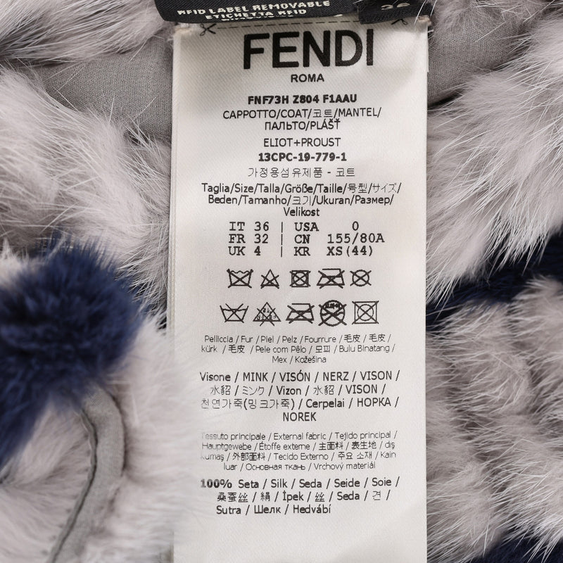 Fendi Custom Made Mink Fur Coat. Size 36FR