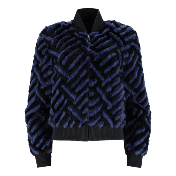 Fendi Chevron Mink Fur Bomber Jacket. Size 38IT