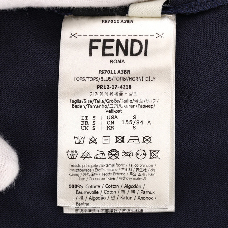 Fendi Sequin Patch Cotton Logo Top. Size S