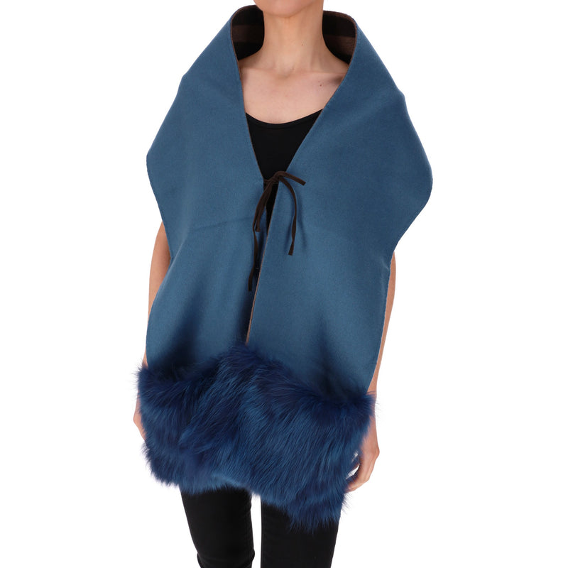 Fendi Fur Trimmed Cashmere Stole/Scarf