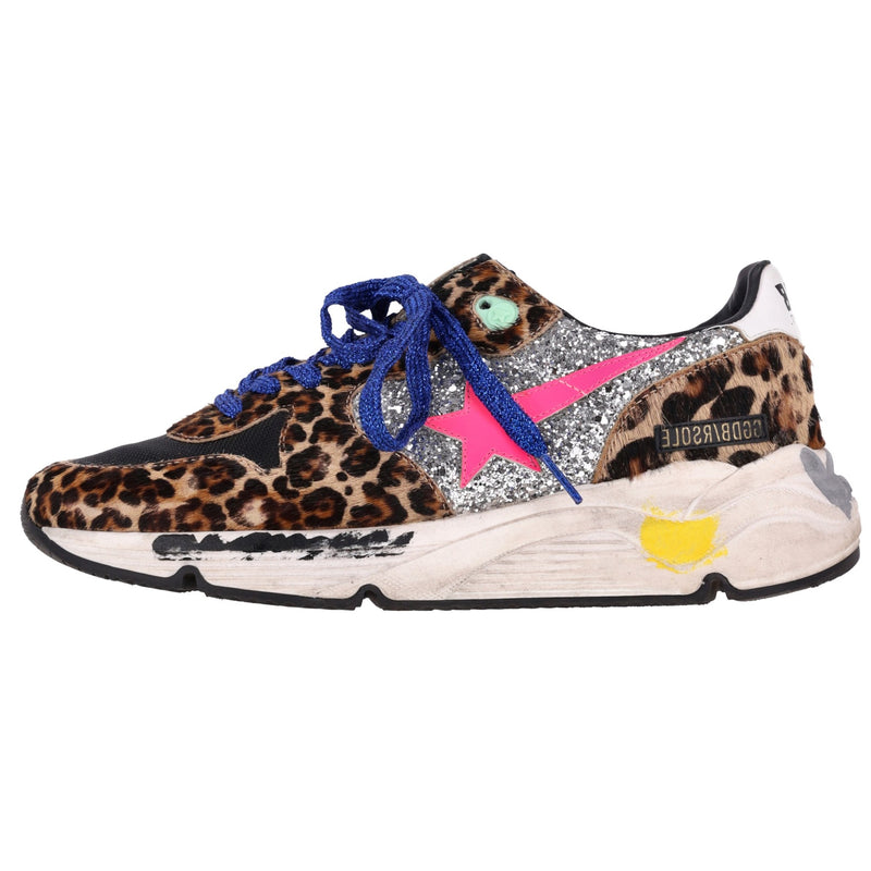 Golden Goose Leopard Print Running Sole Sneakers. Size 39