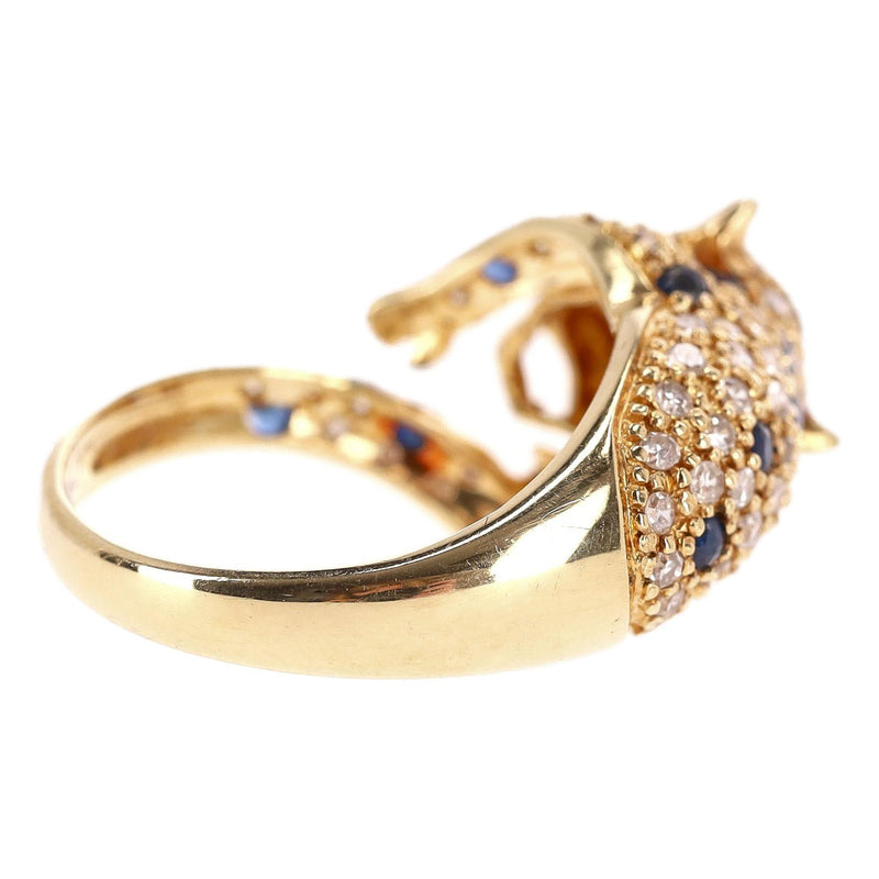 Panther Ring 18k Gold, Diamond, Sapphire & Rubies