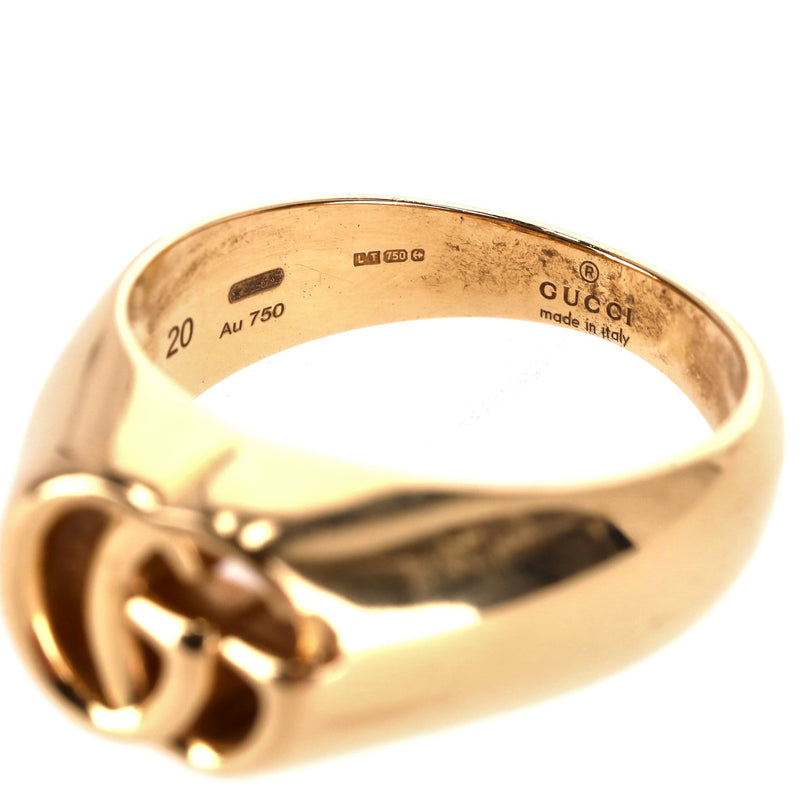 Gucci 18k Gold 'GG' Logo Running Chevalie Statement Ring