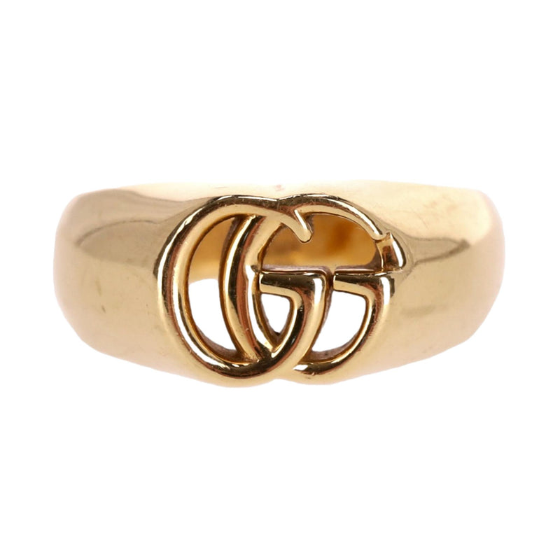 Gucci 18k Gold 'GG' Logo Running Chevalie Statement Ring