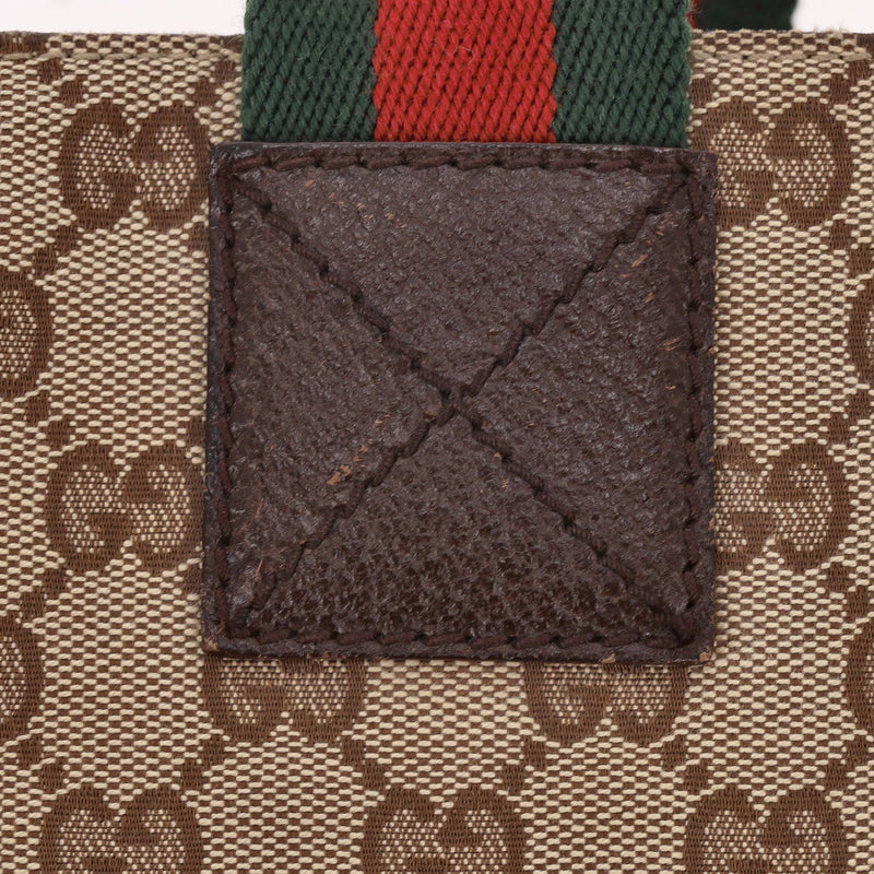 Gucci 'GG' Monogram Double Pocket Web Stripe Tote Bag