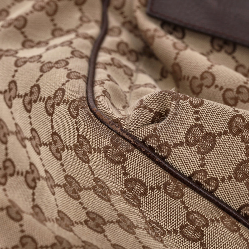 Gucci 'GG' Monogram Double Pocket Web Stripe Tote Bag