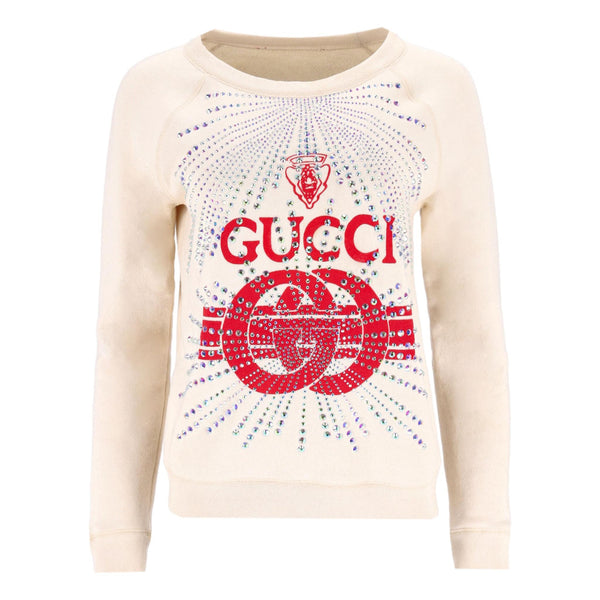 Gucci 'GG' Logo Crystal Embellished Sweatshirt. Size XS