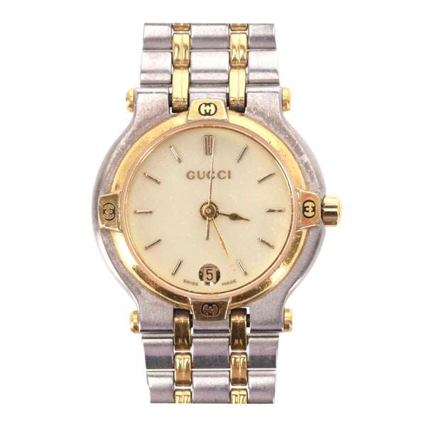 Gucci Vintage Date 9000L Two-Tone Stainless Steel & Gold Watch