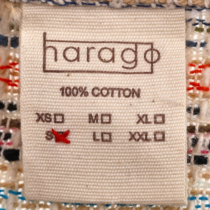 Harago Striped Woven Cotton Shirt. Size S