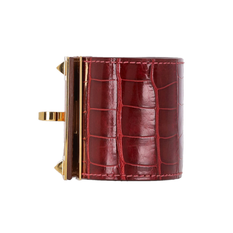 Hermes Alligator Skin Dog Extreme Cuff Bracelet