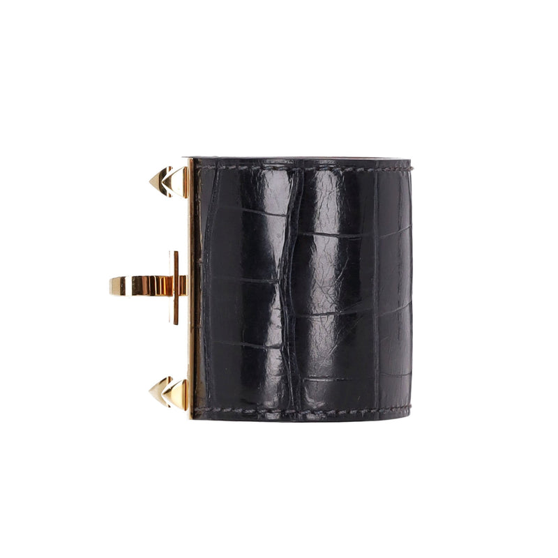 Hermes Alligator Skin Dog Extreme Cuff Bracelet