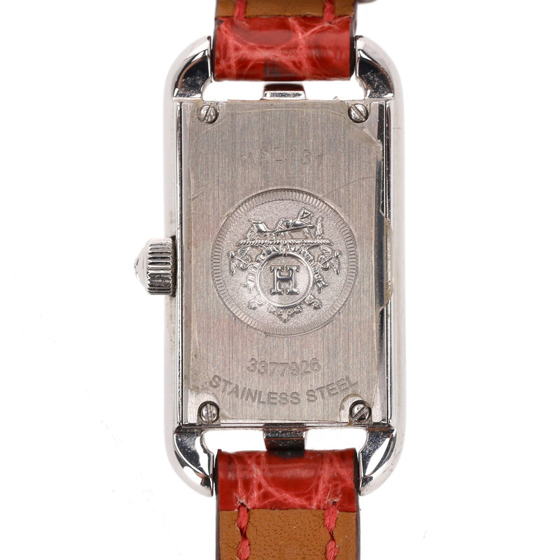 Hermes Diamond Nantucket Watch With Alligator Strap