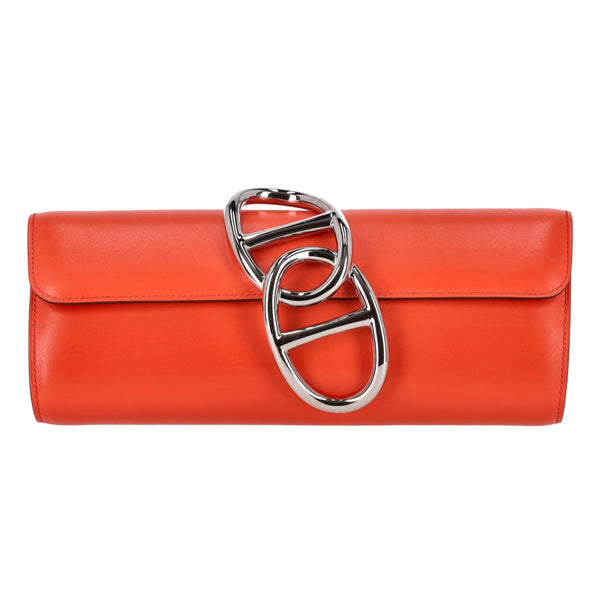 Hermes Egee Clutch Bag In Tadelakt Leather