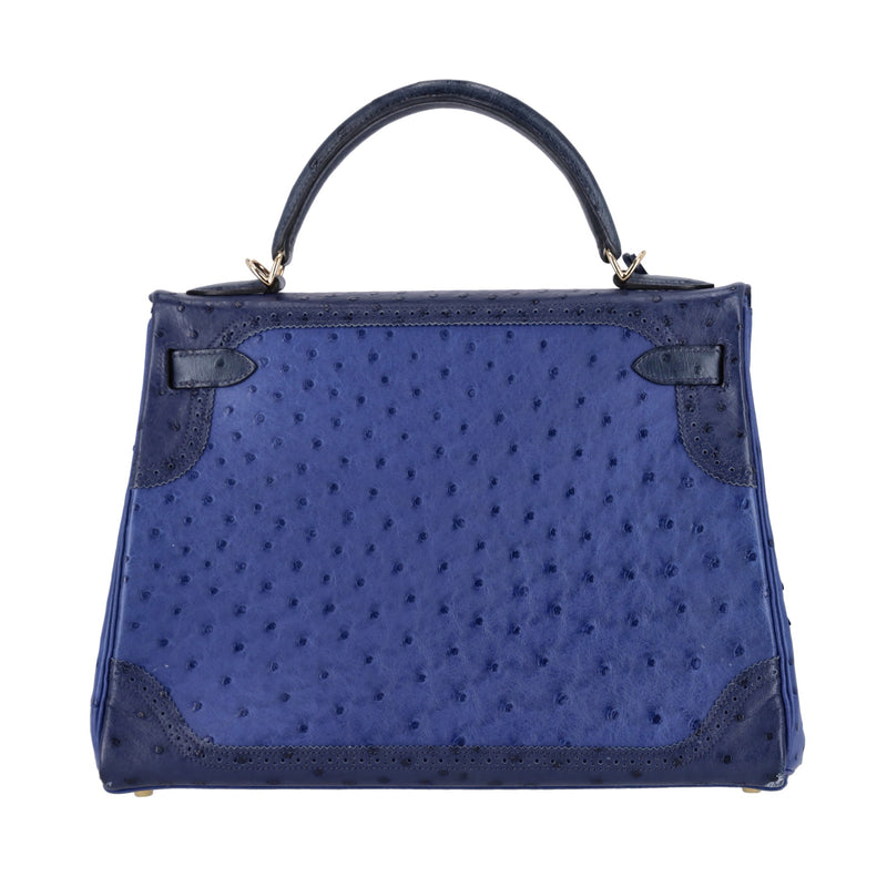 Hermes Kelly Ltd Edition Ghillies Bag In Ostrich Skin