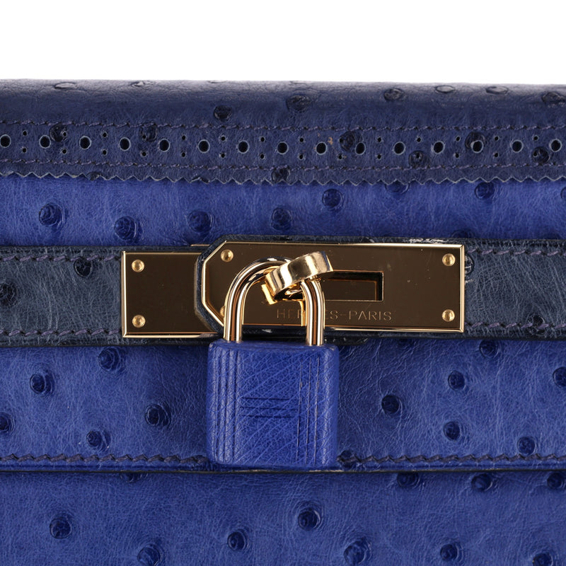 Hermes Kelly Ltd Edition Ghillies Bag In Ostrich Skin