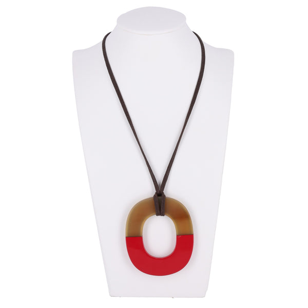 Hermes Lacquered Buffalo Horn Isthme Pendant Necklace