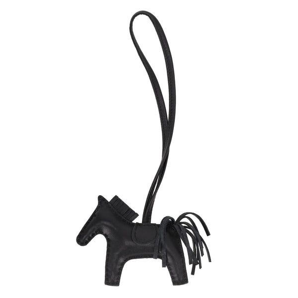 Hermes So Black Rodeo Pegasus Leather Bag Charm PM