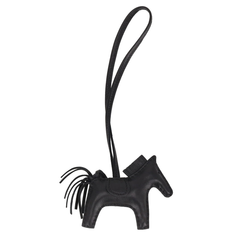 Hermes So Black Rodeo Pegasus Leather Bag Charm PM