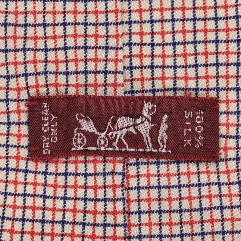 Hermes Vintage Graph Check Silk Tie