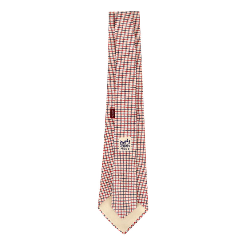 Hermes Vintage Graph Check Silk Tie