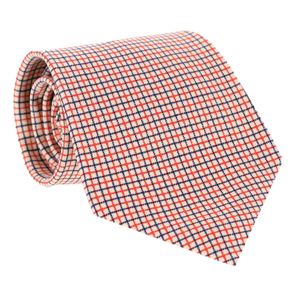 Hermes Vintage Graph Check Silk Tie