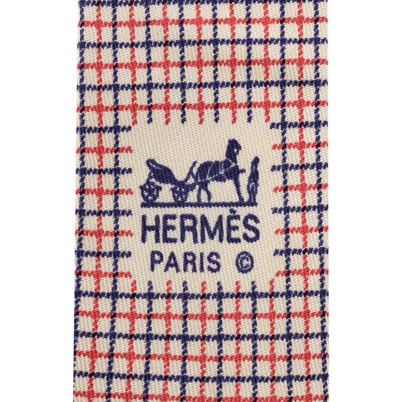 Hermes Vintage Graph Check Silk Tie