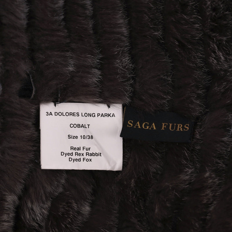 Hockley Saga Furs Tweed Coat With Fox & Rabbit Fur Trim. Size 10UK