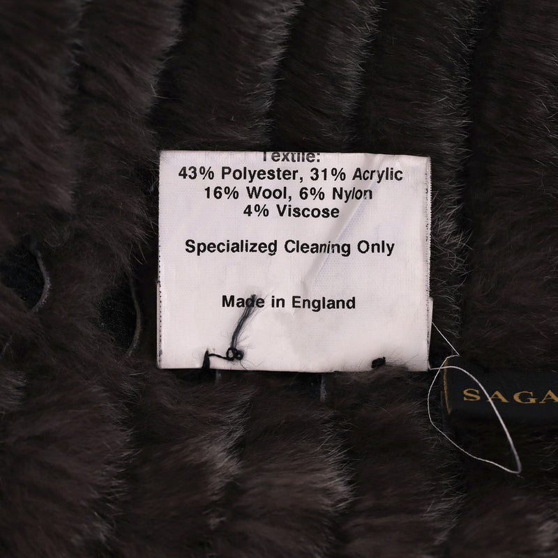 Hockley Saga Furs Tweed Coat With Fox & Rabbit Fur Trim. Size 10UK