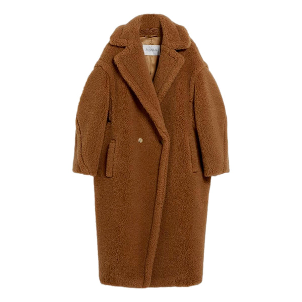 Max Mara Camel Wool  & Silk Teddy Coat. Size S