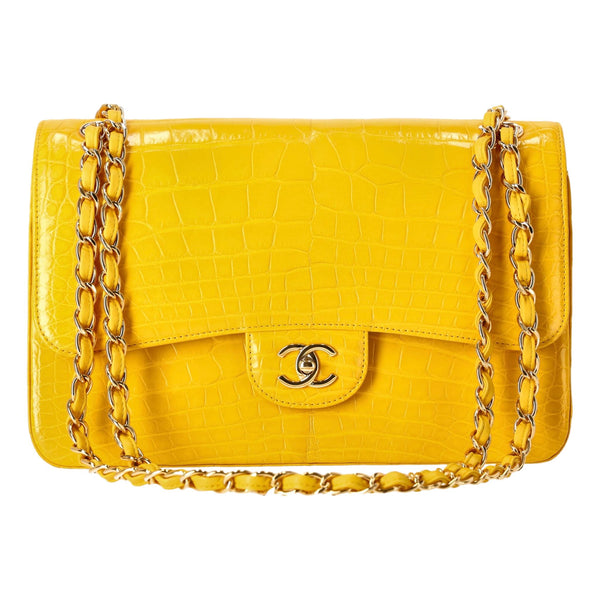 Chanel Jumbo Shiny Alligator Skin Timeless Double Flap Bag