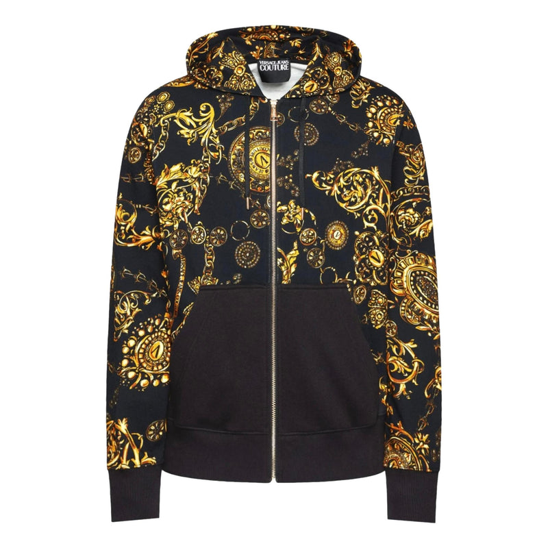 Versace Jeans Couture Baroque Logo Print Cotton Hoodie. Size XXL