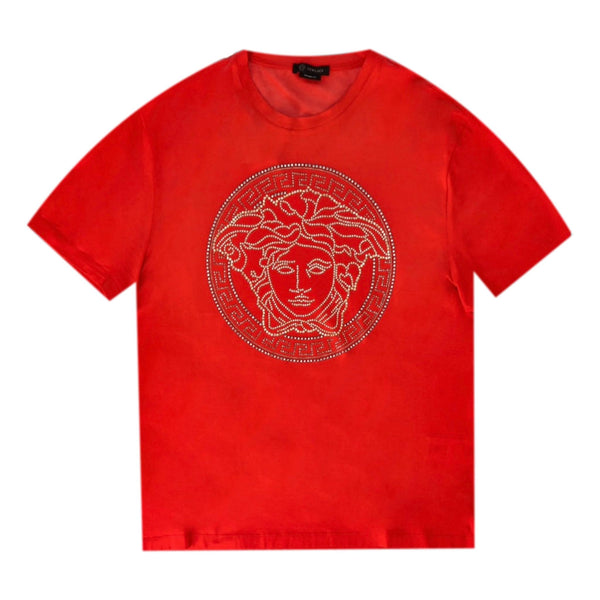 Versace Crystal Medusa Embellished Cotton T-Shirt. Size 3XL