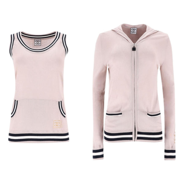 Chanel Cotton Top & Matching Hoodie. Size 40FR