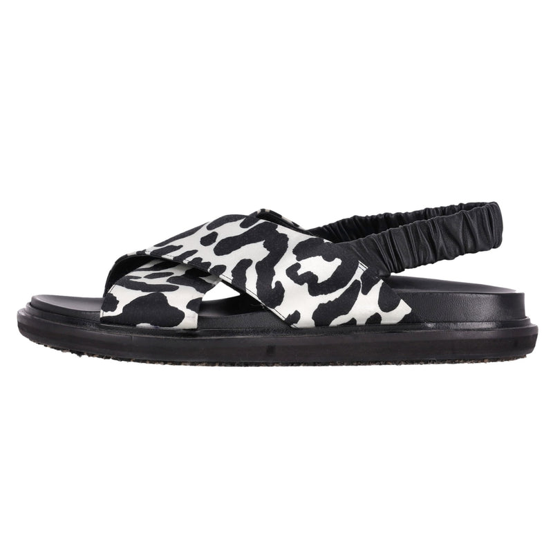 Marni Fussbett Animal Print Leather Sandals. Size 39