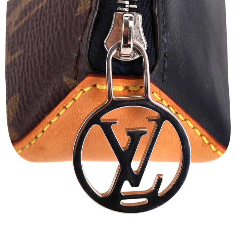 Louis Vuitton 'LV' Monogram Pencil Case With Logo Charm