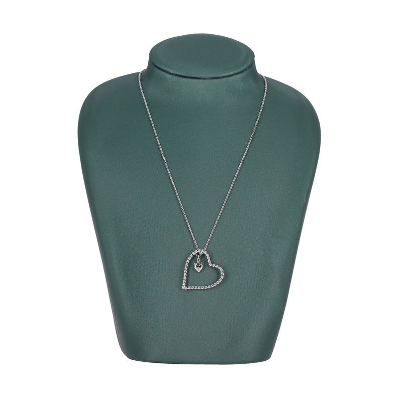 Lily & Lotty 925 Sterling Silver & Diamond Heart Necklace