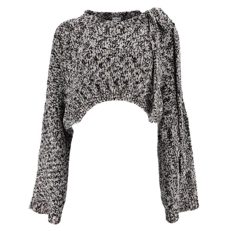 Loewe Cropped Metallic Knitted Jumper. Size M